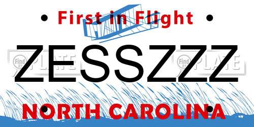 ZESSZZZ North Carolina License Plate
