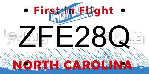 ZFE28Q North Carolina License Plate