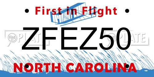 ZFEZ50 North Carolina License Plate