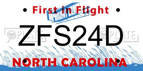 ZFS24D North Carolina License Plate