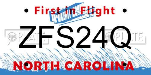 ZFS24Q North Carolina License Plate