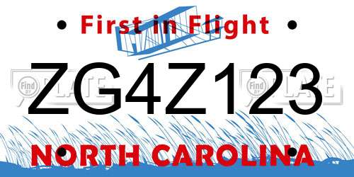 ZG4Z123 North Carolina License Plate