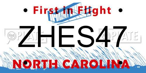 ZHES47 North Carolina License Plate