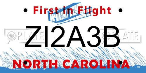 ZI2A3B North Carolina License Plate
