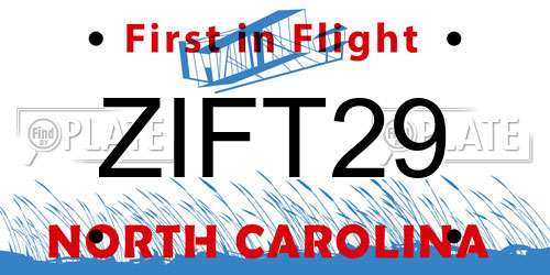 ZIFT29 North Carolina License Plate