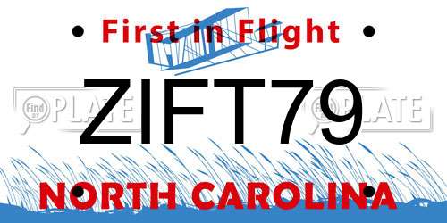 ZIFT79 North Carolina License Plate