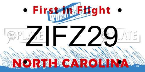 ZIFZ29 North Carolina License Plate