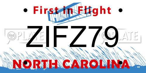 ZIFZ79 North Carolina License Plate