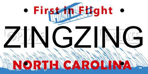 ZINGZING North Carolina License Plate