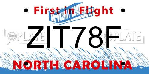 ZIT78F North Carolina License Plate