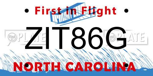 ZIT86G North Carolina License Plate