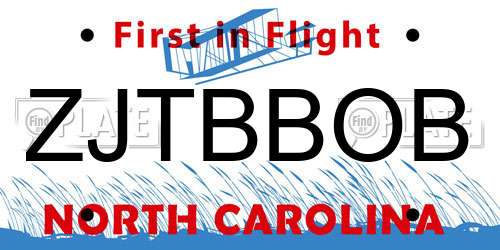 ZJTBBOB North Carolina License Plate