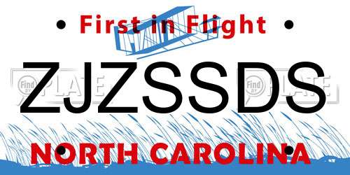 ZJZSSDS North Carolina License Plate