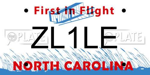 ZL1LE North Carolina License Plate