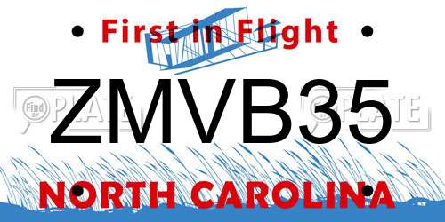 ZMVB35 North Carolina License Plate