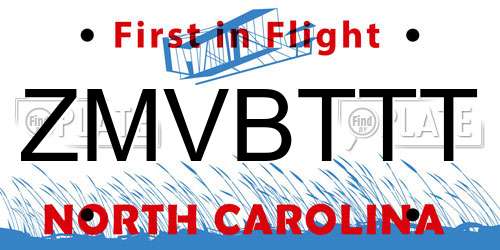ZMVBTTT North Carolina License Plate