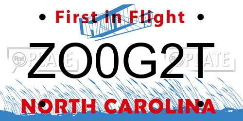ZO0G2T North Carolina License Plate