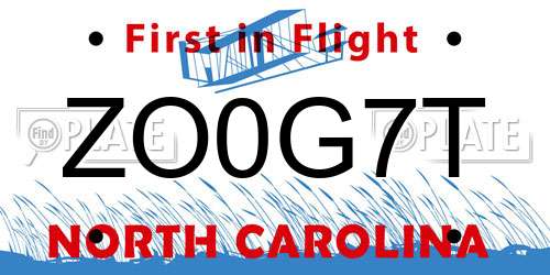 ZO0G7T North Carolina License Plate