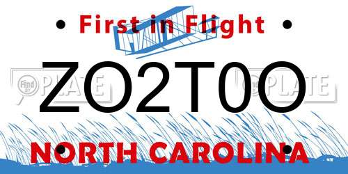 ZO2T0O North Carolina License Plate