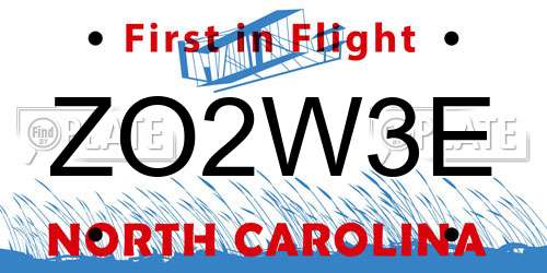ZO2W3E North Carolina License Plate