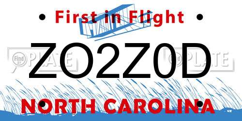 ZO2Z0D North Carolina License Plate