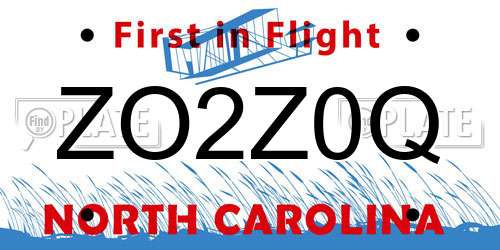 ZO2Z0Q North Carolina License Plate