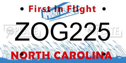 ZOG225 North Carolina License Plate