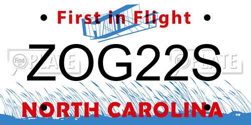 ZOG22S North Carolina License Plate