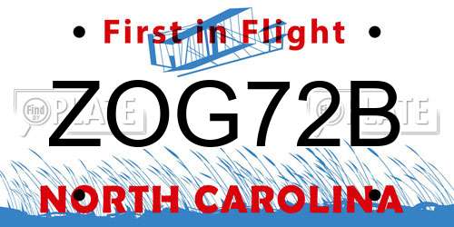 ZOG72B North Carolina License Plate