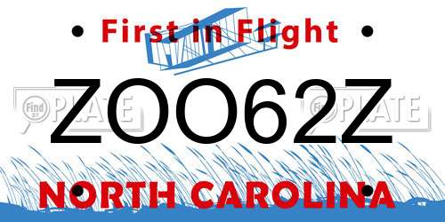 ZOO62Z North Carolina License Plate