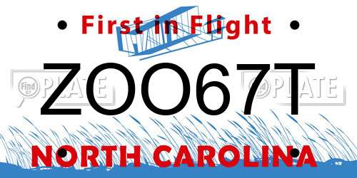 ZOO67T North Carolina License Plate