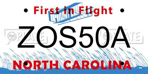 ZOS50A North Carolina License Plate