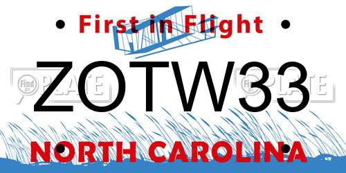 ZOTW33 North Carolina License Plate