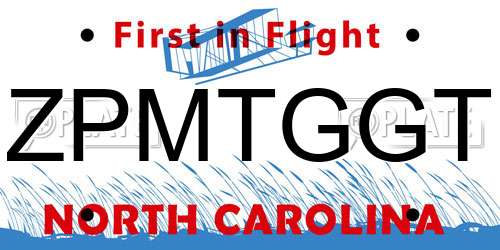 ZPMTGGT North Carolina License Plate