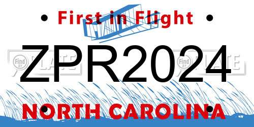 ZPR2024 North Carolina License Plate