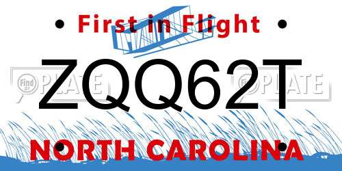 ZQQ62T North Carolina License Plate