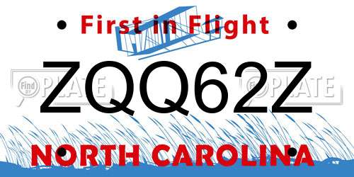 ZQQ62Z North Carolina License Plate
