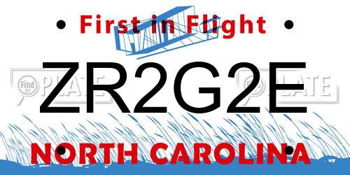 ZR2G2E North Carolina License Plate