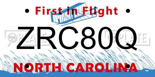 ZRC80Q North Carolina License Plate