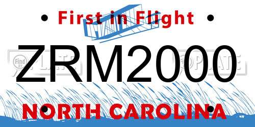 ZRM2000 North Carolina License Plate