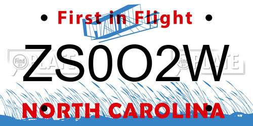 ZS0O2W North Carolina License Plate