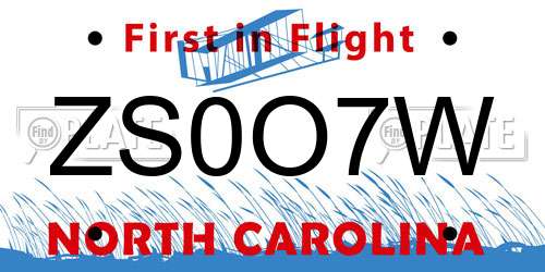 ZS0O7W North Carolina License Plate