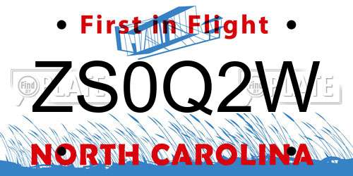 ZS0Q2W North Carolina License Plate