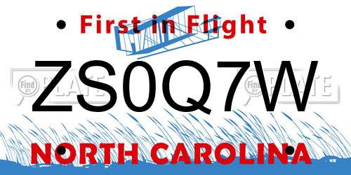 ZS0Q7W North Carolina License Plate