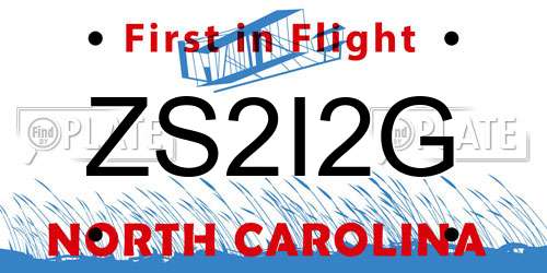 ZS2I2G North Carolina License Plate