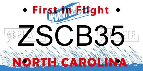ZSCB35 North Carolina License Plate