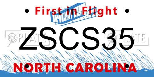 ZSCS35 North Carolina License Plate