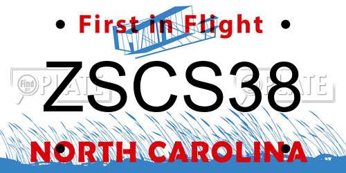 ZSCS38 North Carolina License Plate