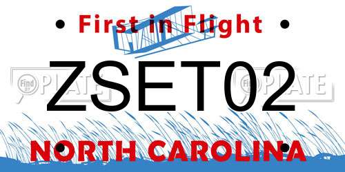 ZSET02 North Carolina License Plate