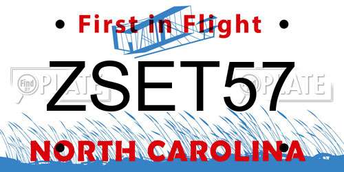 ZSET57 North Carolina License Plate